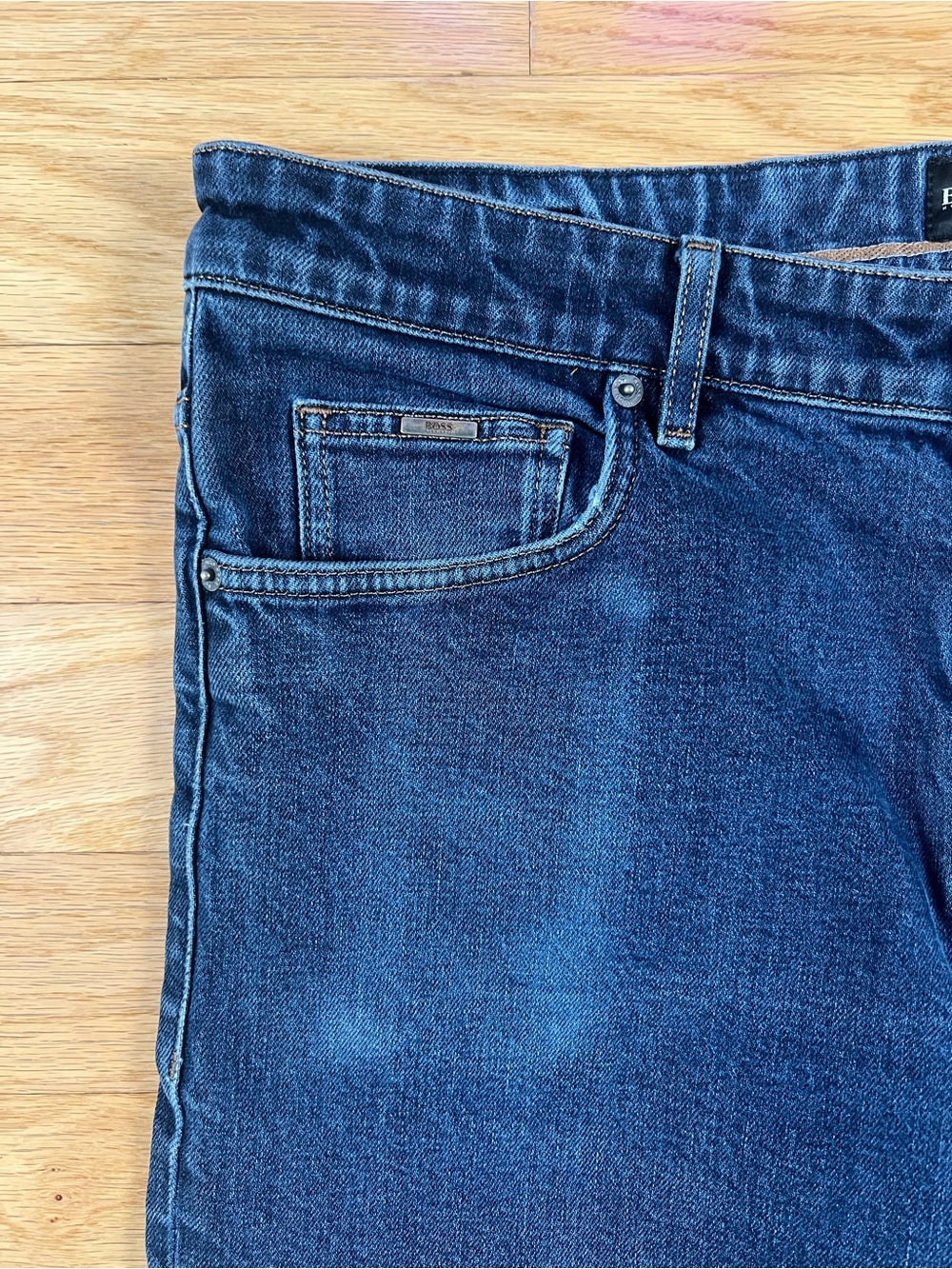 BOSS Hugo Boss Candiani Italian Stretch Straight Leg Blue Jeans 36x32 - Picture 4 of 15